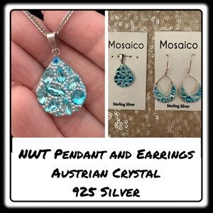 NWT Mosaico Austrian Crystal pendant necklace & earrings 💕💕 new line! 💕💕